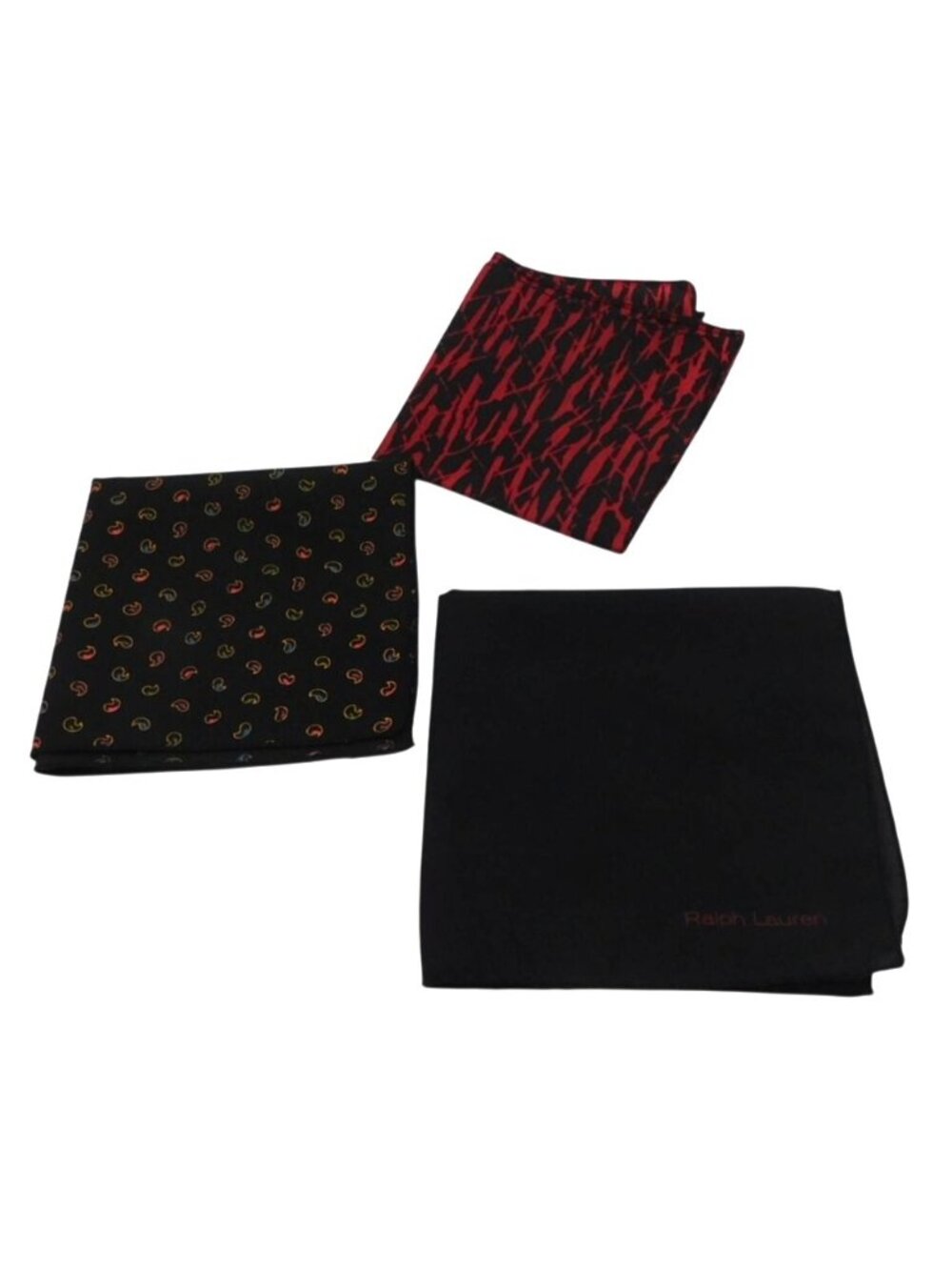 Lot 3 Pocket Squares Ralph Lauren Unbranded Mens Suit Accessories Office Wedding